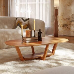 Mesa de Centro para Sala de Estar Oval Elegance - Mobília Premium - Mobília Premium