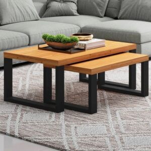 Kit 2 Mesas de Centro Retangulares Industrial - Móveis Ideal - Casa & Estilo